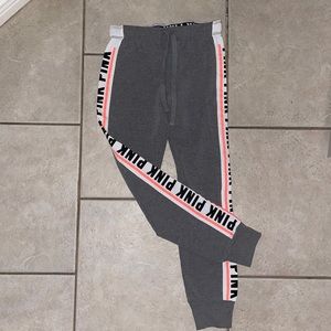VS Pink slim gray joggers